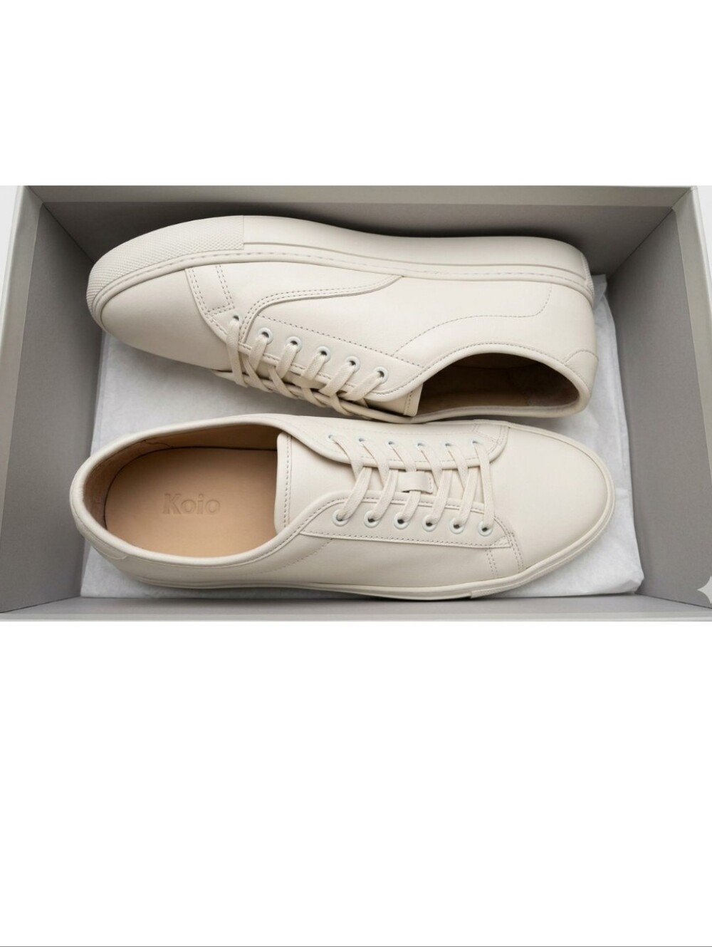 NIB KOIO Portofino Premium Leather Sneakers -Antique White Women's US 10/EU40
